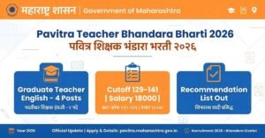Pavitra Teacher Bhandara Bharti 2026 Conversion Round | Cutoff 141 पगार 18000